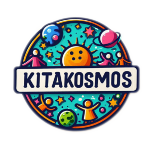 Logo KitaKosmos- Ein freundliches, farbenfrohes Logo für die Blogkategorie KitaKosmos
